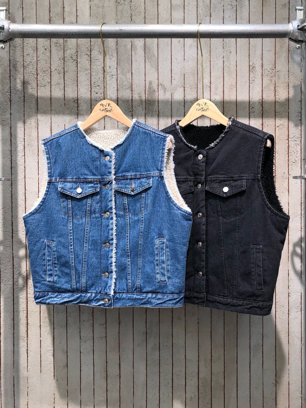 牛仔毛絨背心褸(女裝) GVR-057V