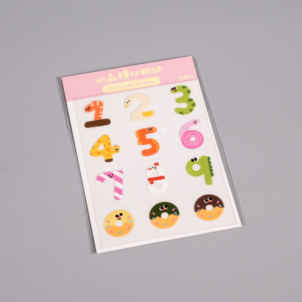 可愛數字 水晶轉印貼紙｜微醺斑比