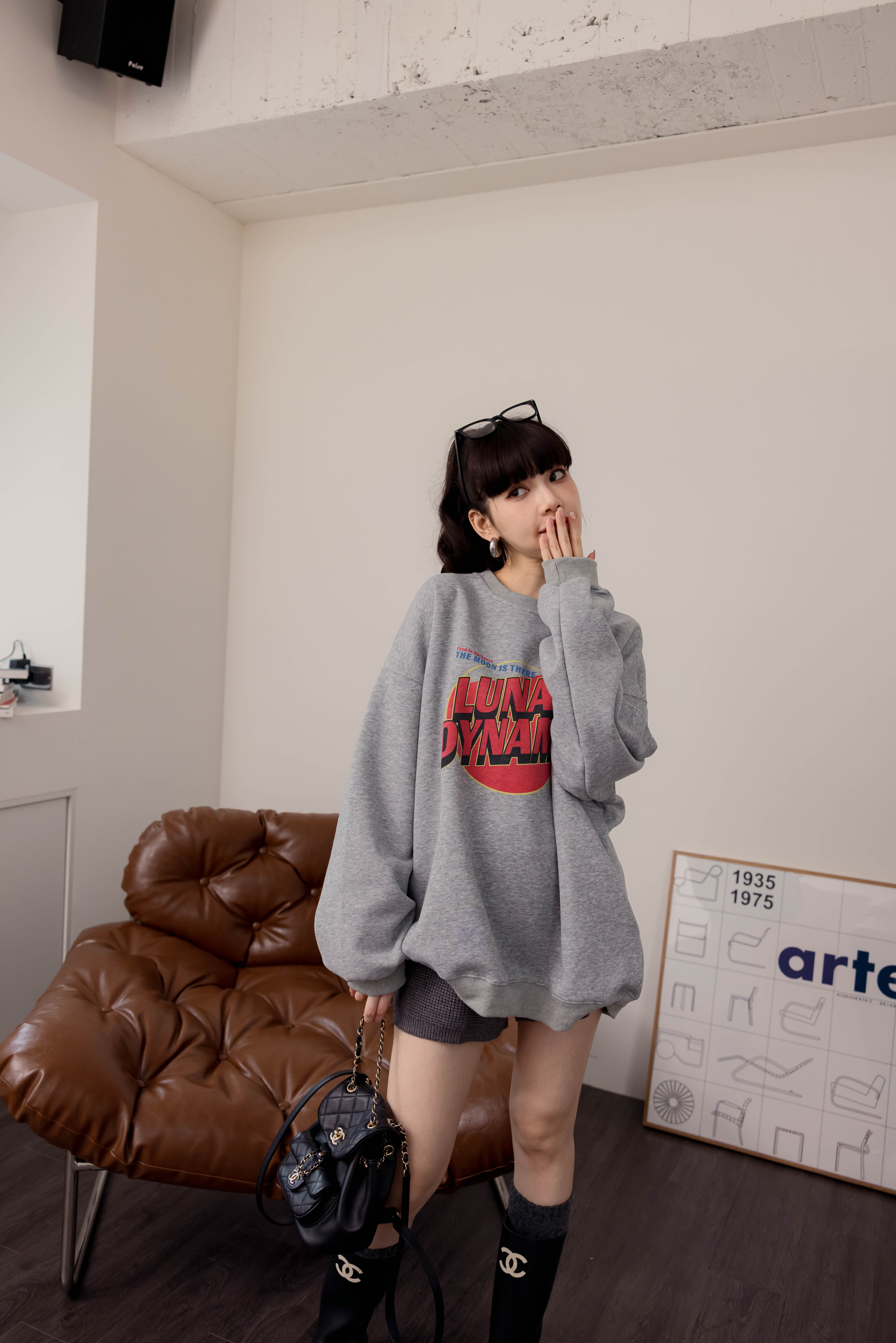 (現貨)#Z61 鬆餅格針織短褲(黑/深灰/卡其/淺灰)