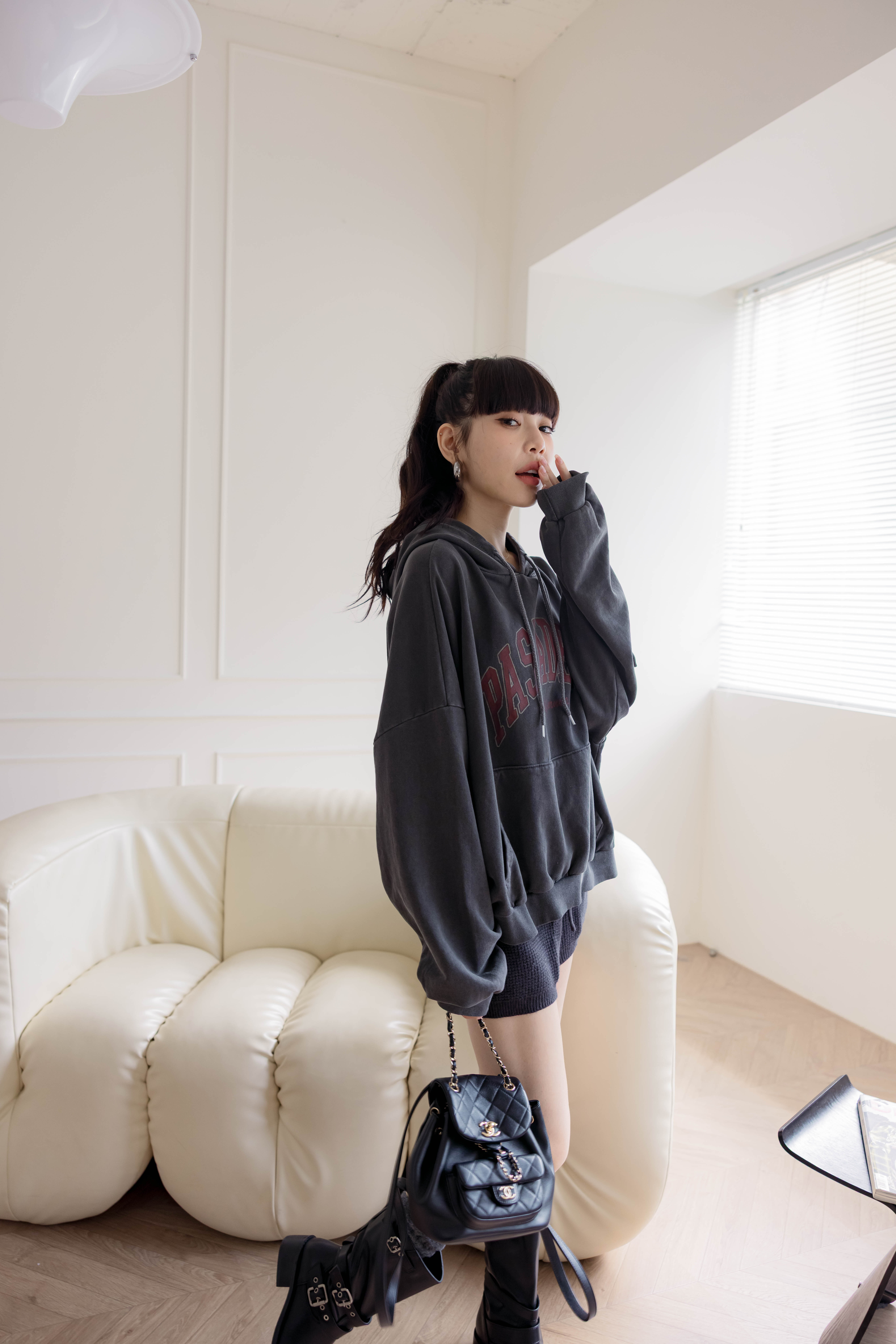 🇰🇷#Z95 水洗仿舊字母連帽MTM(粉/淺灰/深灰)