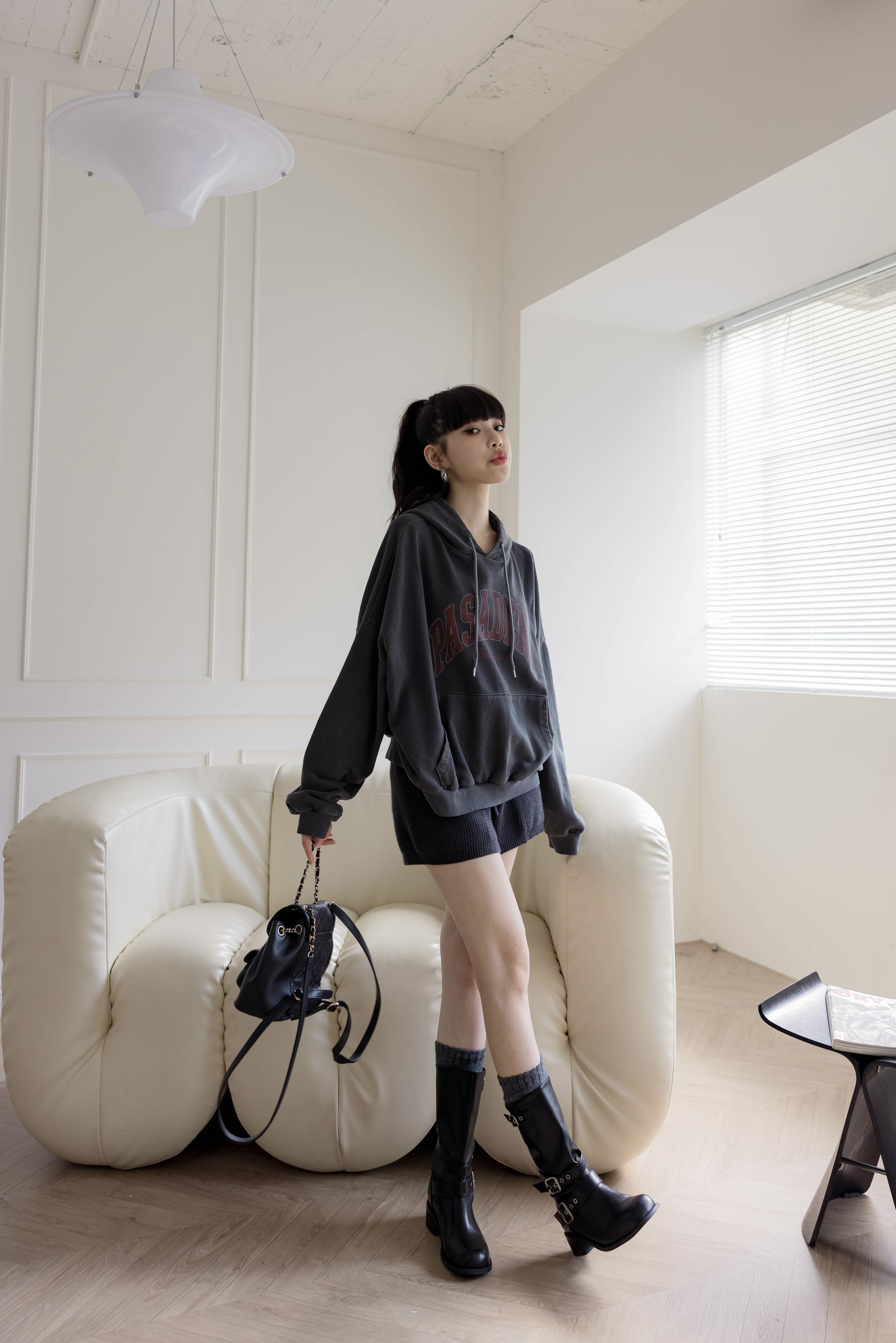 🇰🇷#Z95 水洗仿舊字母連帽MTM(粉/淺灰/深灰)