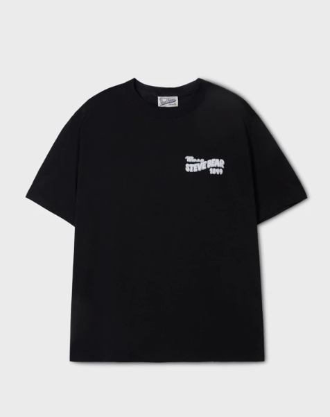 [K] WHO.A.U Hand-Drawn Steve T-shirt[B, (19)Black, WHRPF3793U19 (KWAU208)