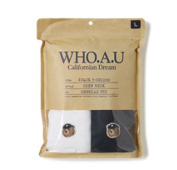 [K] WHO.A.U (2PACK)Steve Head Patch T-, (19)Black, WHRAF2352U19 (KWAU277)