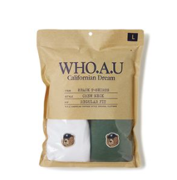 [K] WHO.A.U (2PACK)Steve Head Patch T-, (49)Khaki, WHRAF2352U49 (KWAU280)