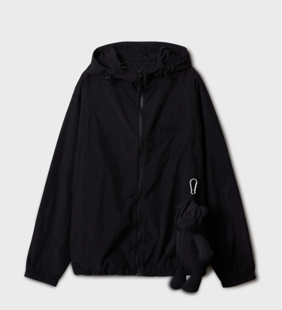[K] WHO.A.U Steve Packable Windbreaker, (19)Black, WHJJF3791U19 (KWAU259)