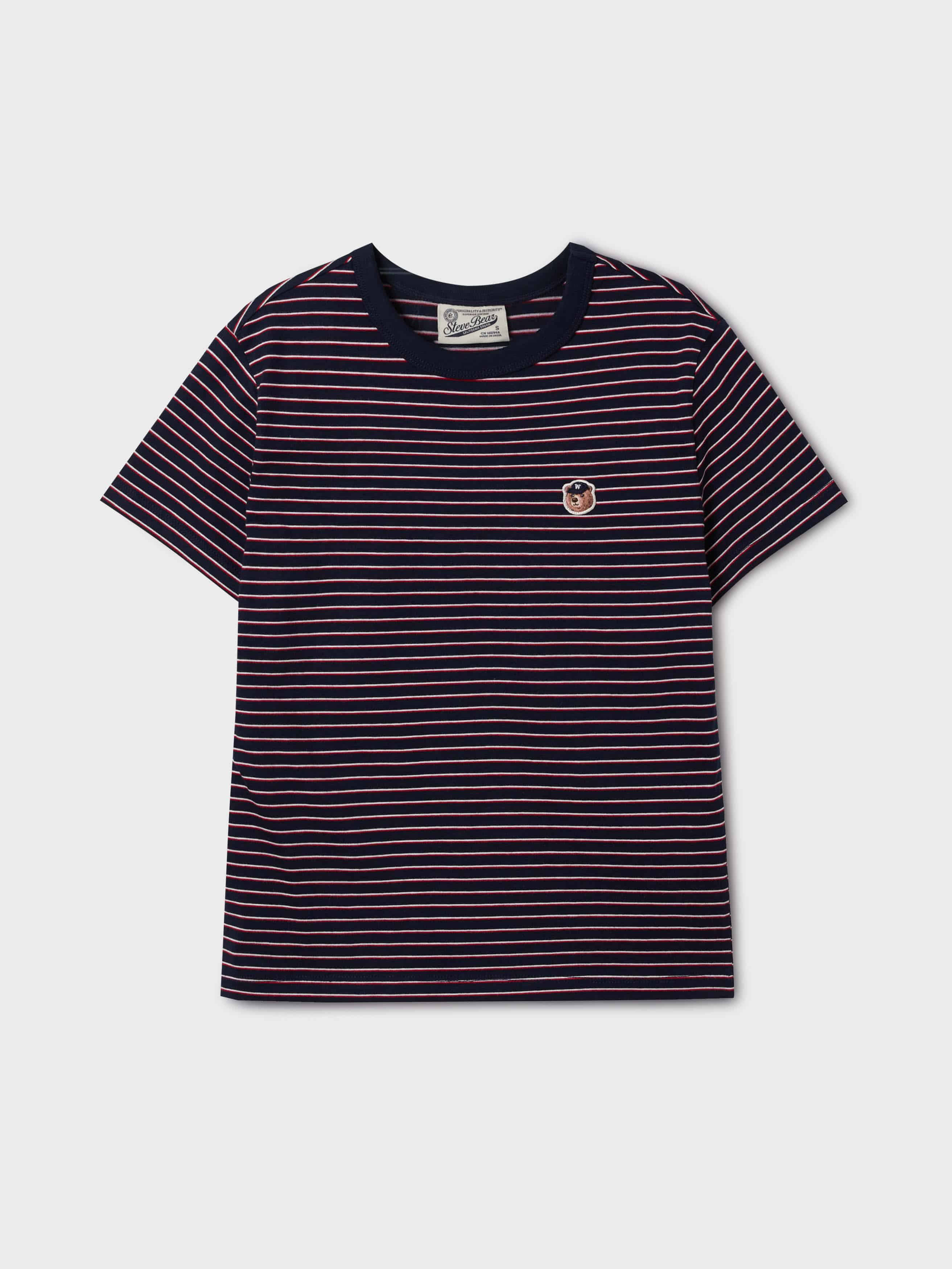 [K] WHO.A.U Steve Multi Stripe T-shirt(, (59)Navy, WHRSF4831F59 (KWAU216)