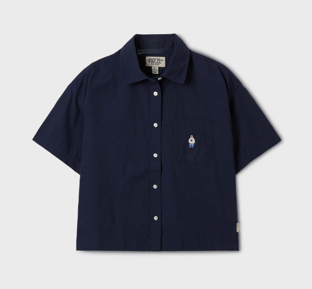 [K] WHO.A.U Steve Crop Short Sleeve Shi, (59)Navy, WHYWF2513F59 (KWAU242)