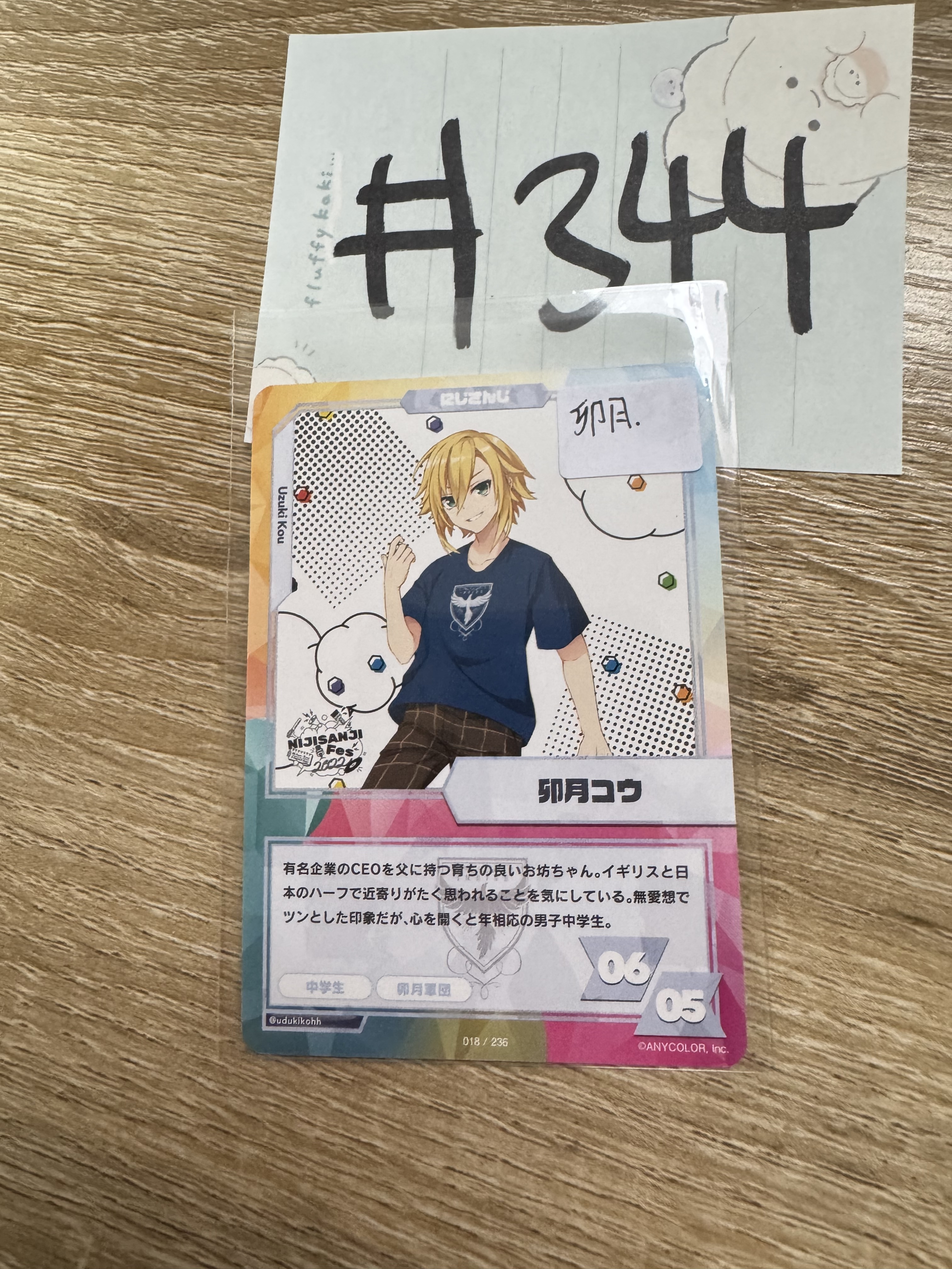 彩虹社 卯月 小卡#344