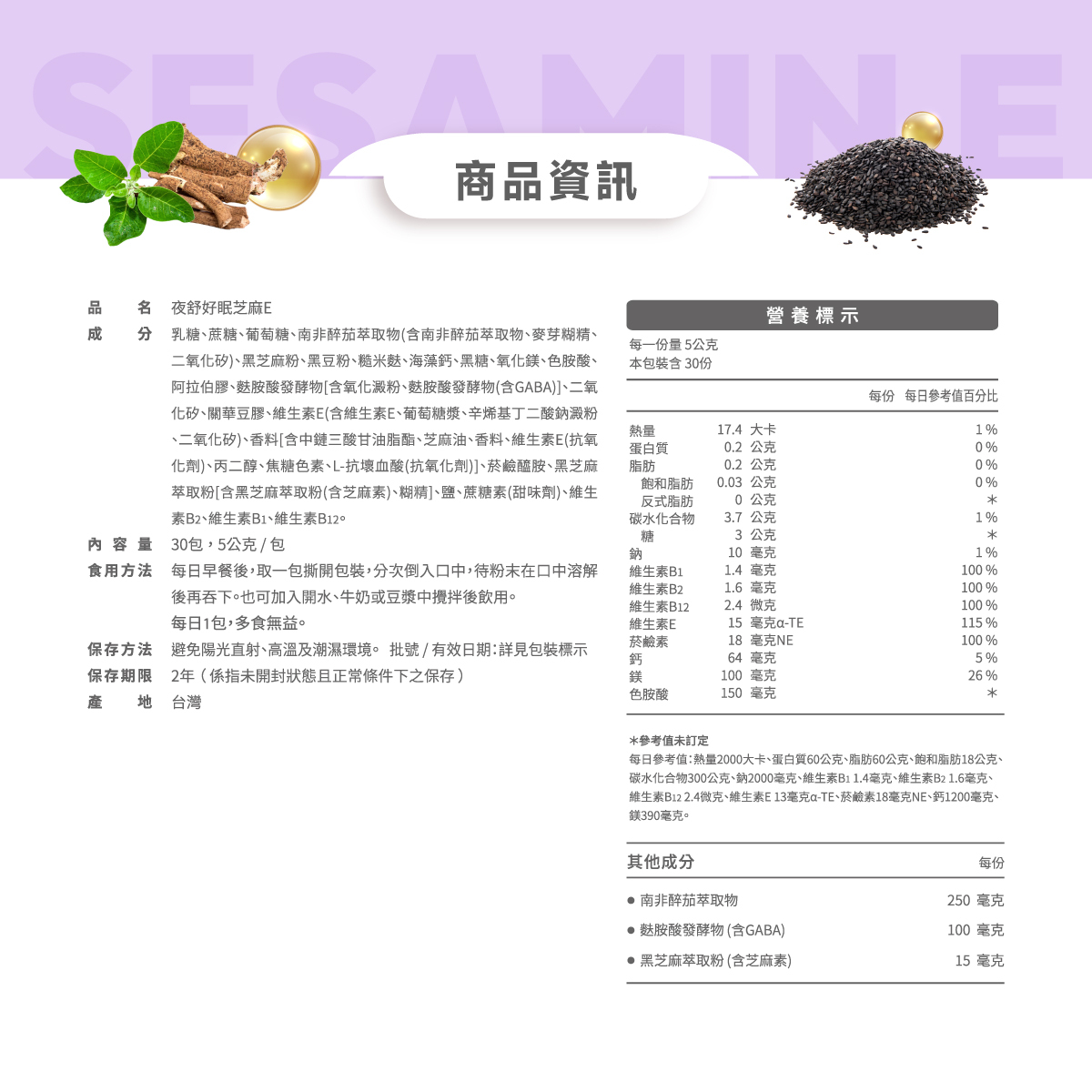 營養標示.成分.食用方式