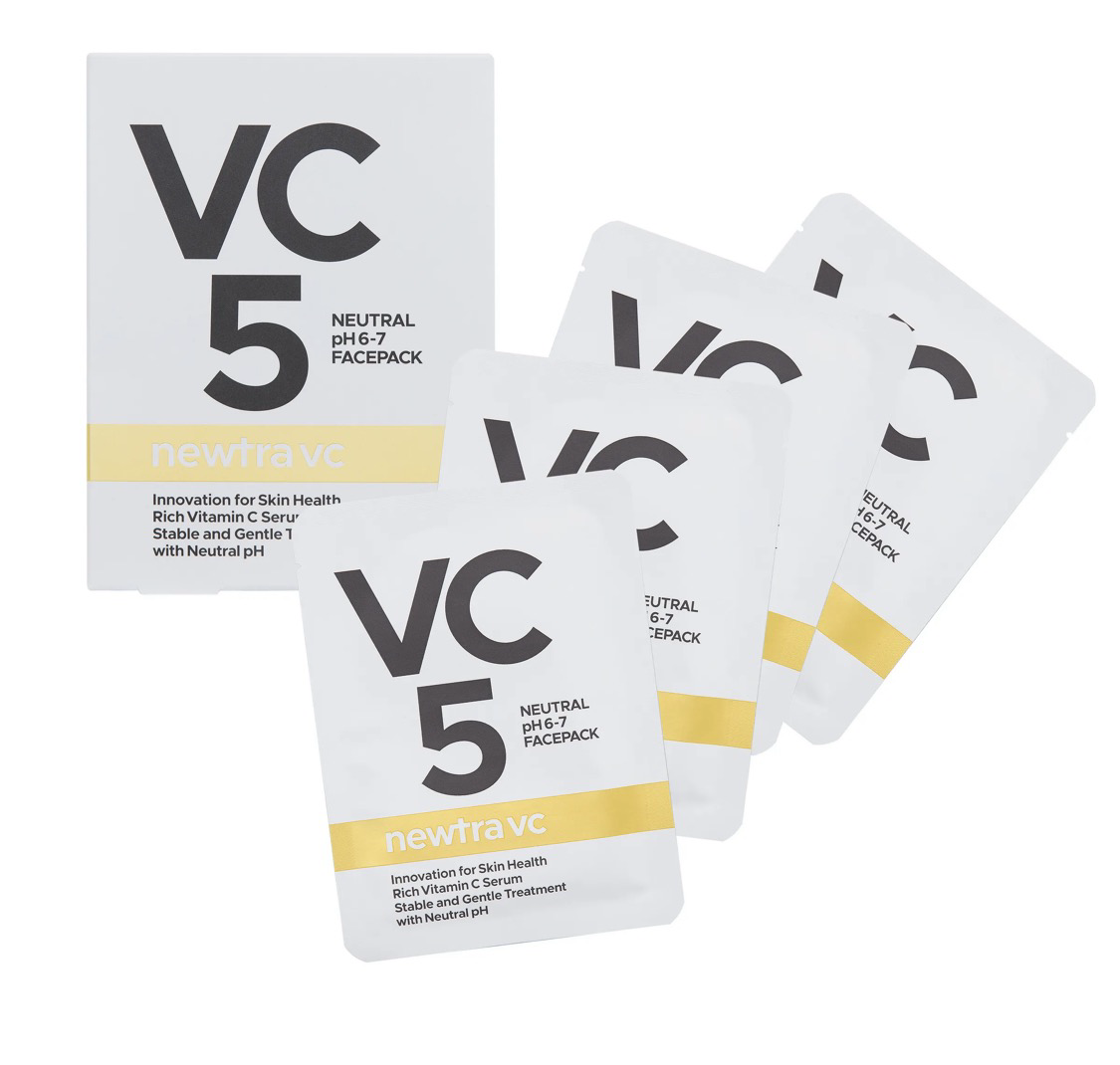 日本【正品】newtra VC5 面膜 1盒4入裝 含有皮膚調節成分MIRA-VCII（維生素C衍生物）