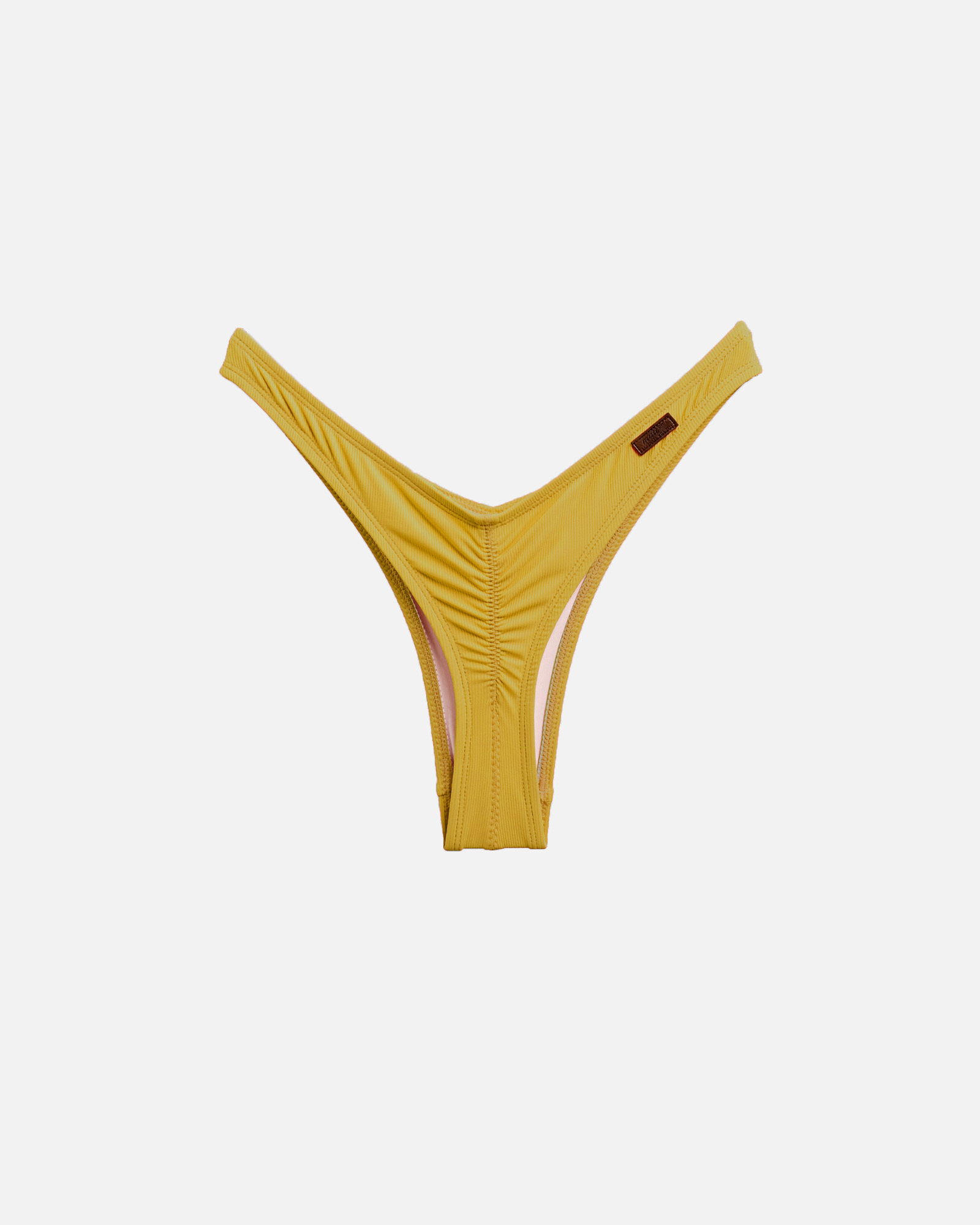 【羅紋芥末黃】VEW 海鷗丁字泳褲