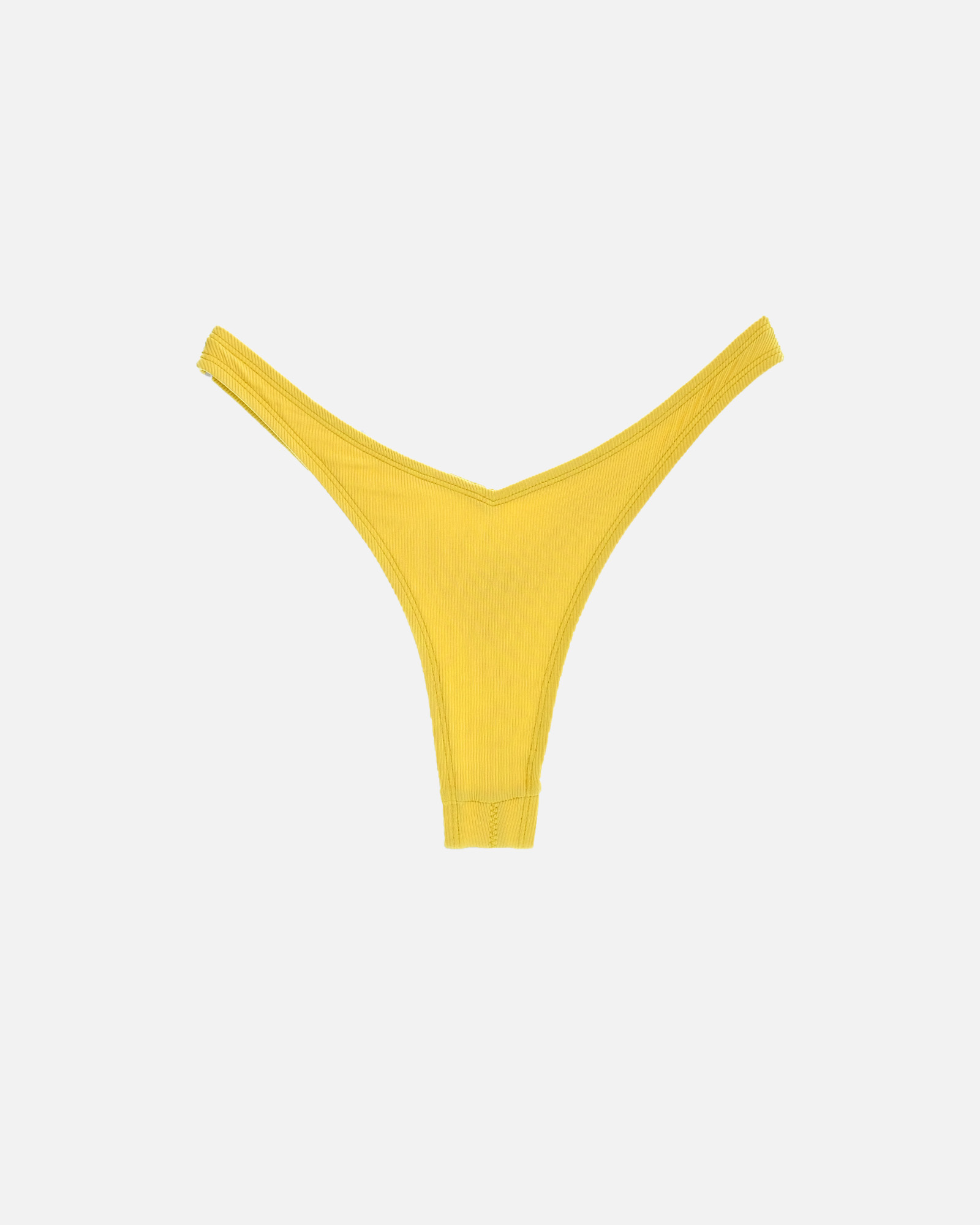 【羅紋陽光黃】VEW 海鷗丁字泳褲