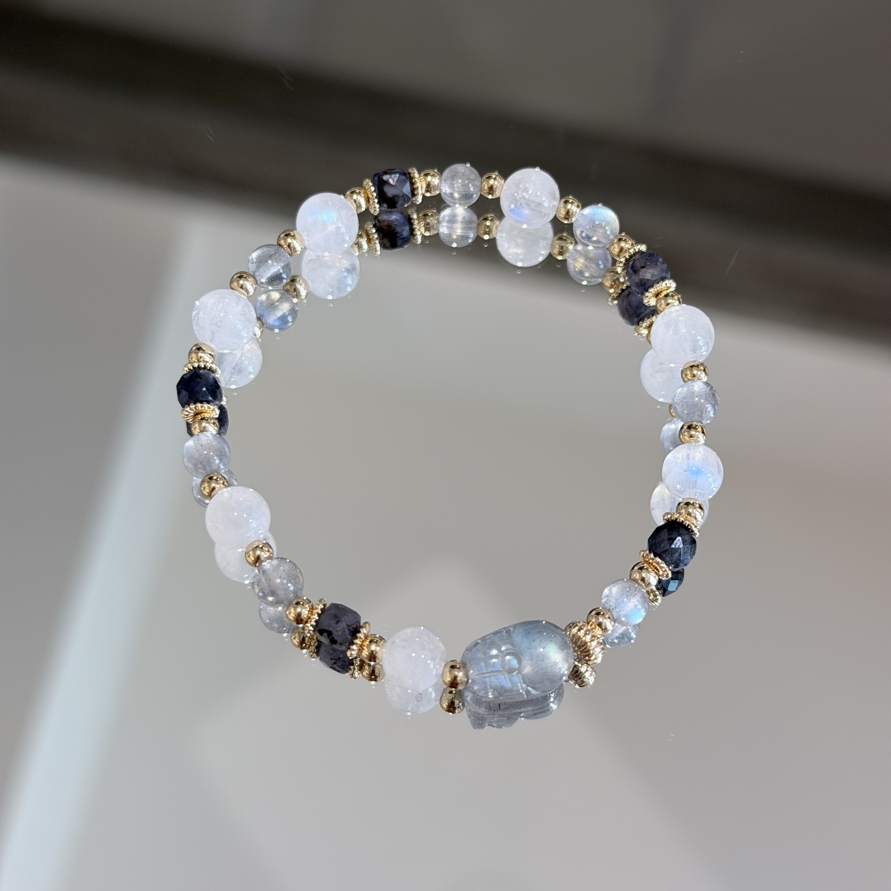 招財自信療癒 | 守恆 | 拉長石貔貅《彈力繩款式》