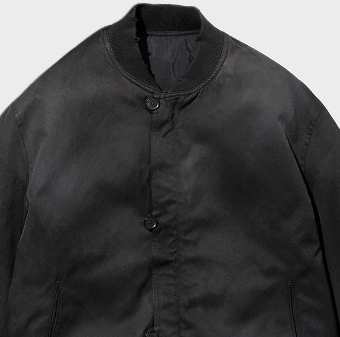 A.PRESSE 2025 VINTAGE SILK BOMBER JACKET (25AAP-01-27) - BLACK PRE ORDER ITEM (預訂中)