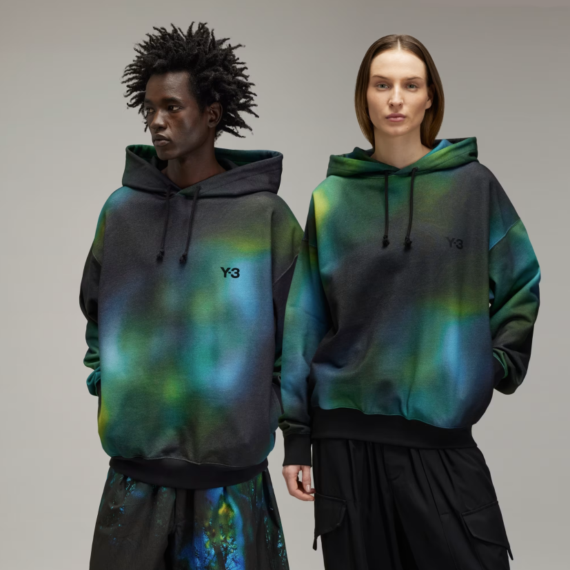 【 Y-3 AOP TERRY HOODIE 朦朧雨景連帽衫  】