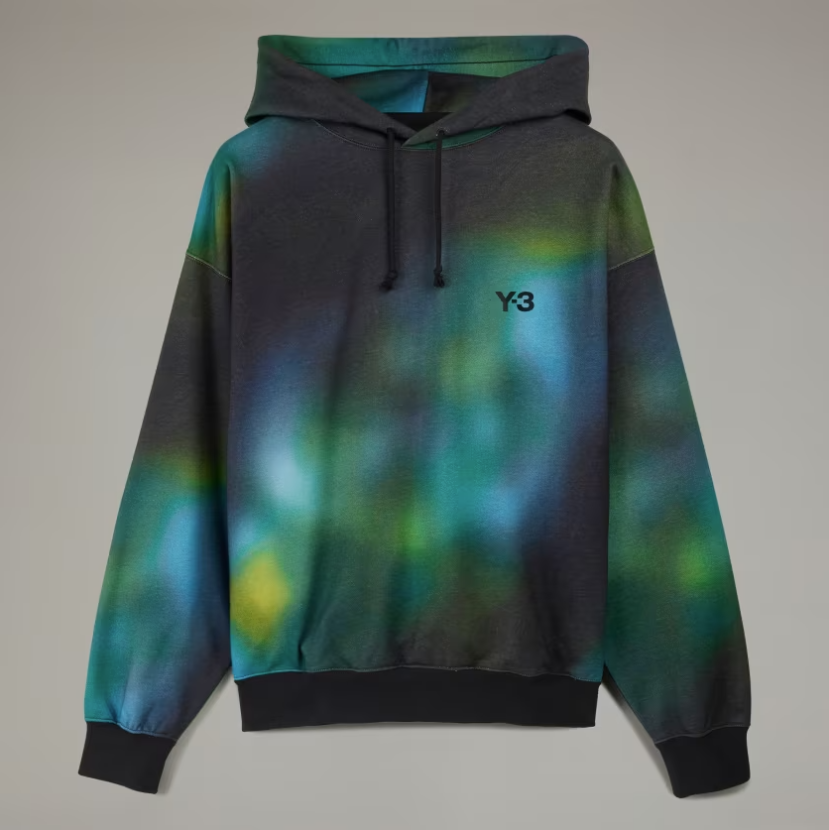 【 Y-3 AOP TERRY HOODIE 朦朧雨景連帽衫  】