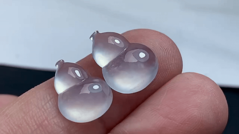 1042555 翡翠高冰葫蘆一對