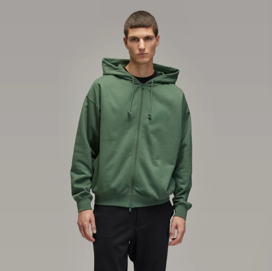 【 Y-3 FRENCH TERRY ZIP HOODIE 連帽外套 - 綠 】