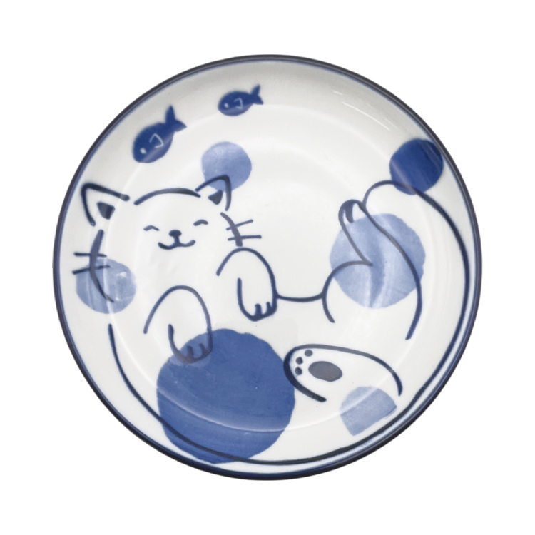 盤子/藍色喵喵 約14cm