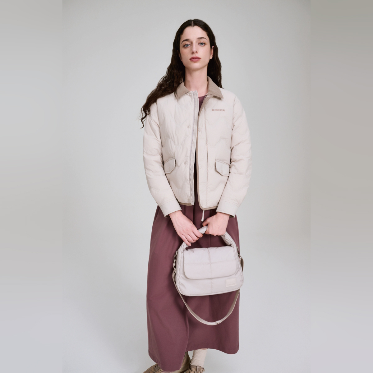 【EIDER】FOGNI 方格雲朵托特包/25EDWU25B48-[灰卡其、經典黑]