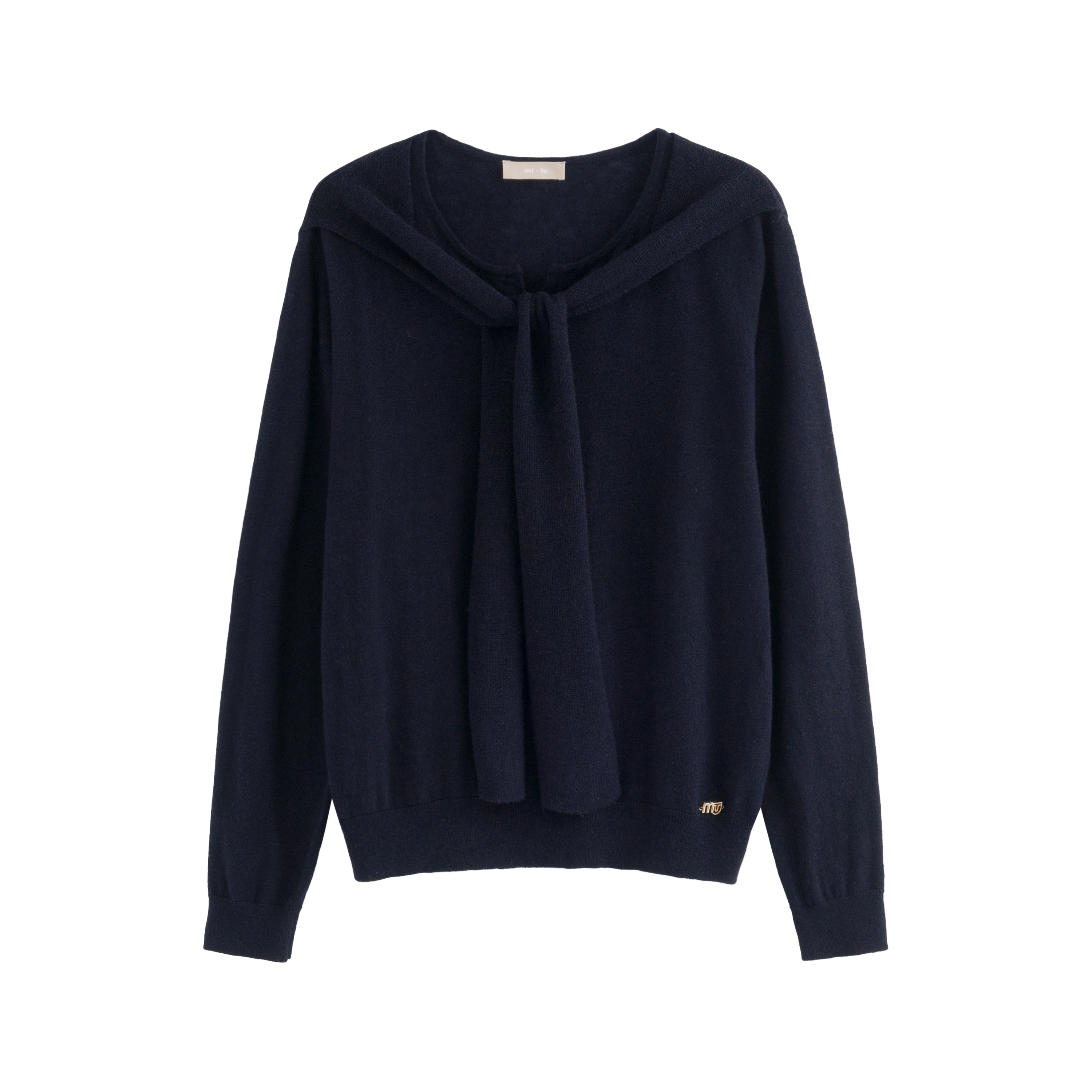 mi-tu 羊毛蝴蝶結毛衣