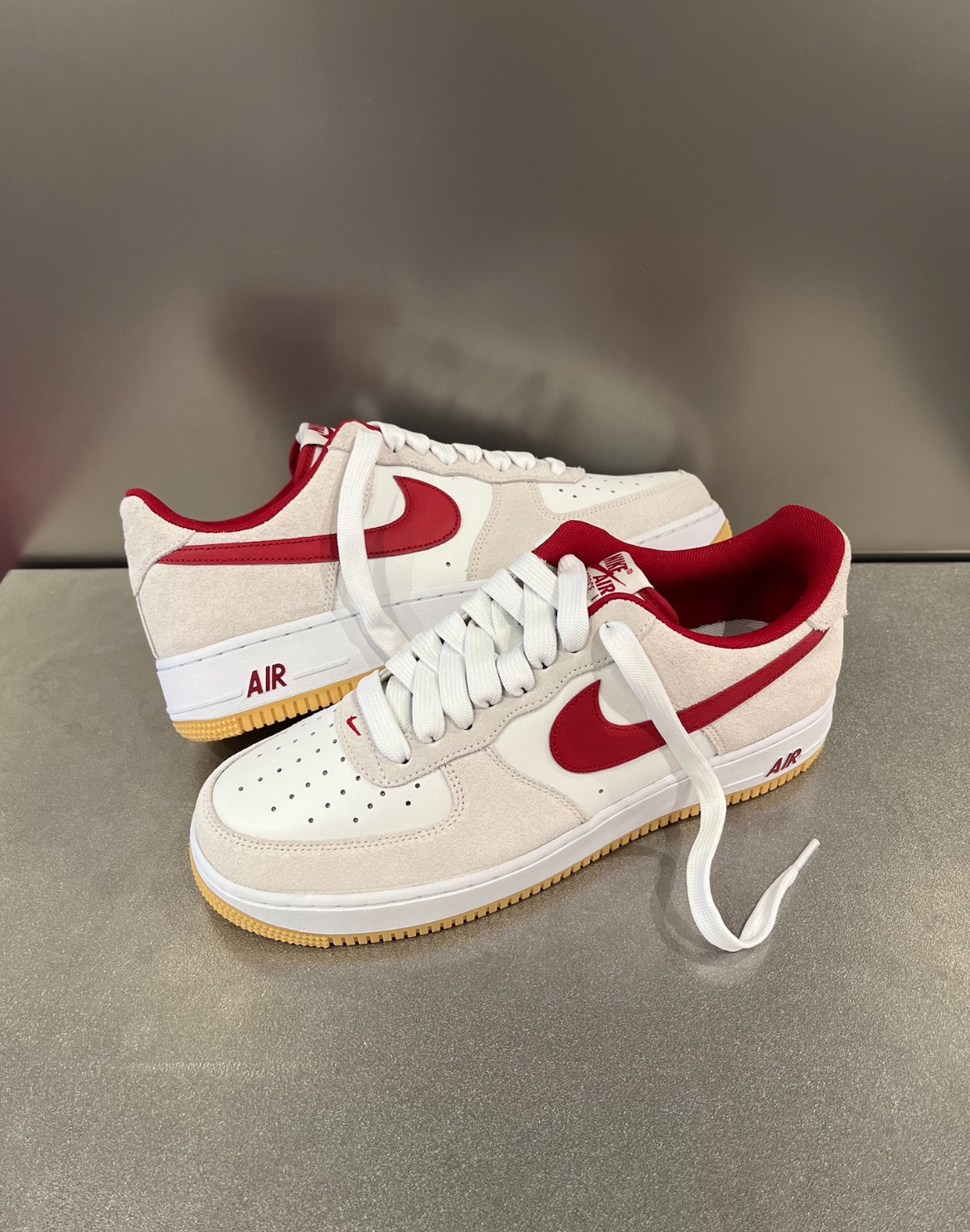 男鞋 NIKE AIR FORCE 1 '07 LV8 灰紅 麂皮 緩震 經典 休閒鞋【IB6388-101】AF1