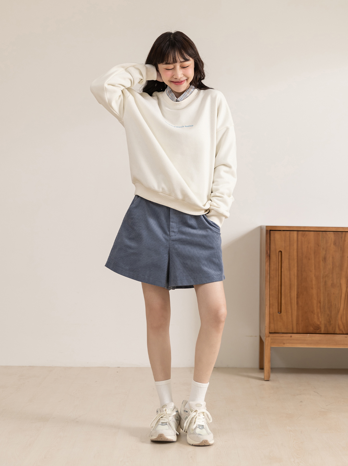 【期間限定】燈心絨後鬆緊短褲