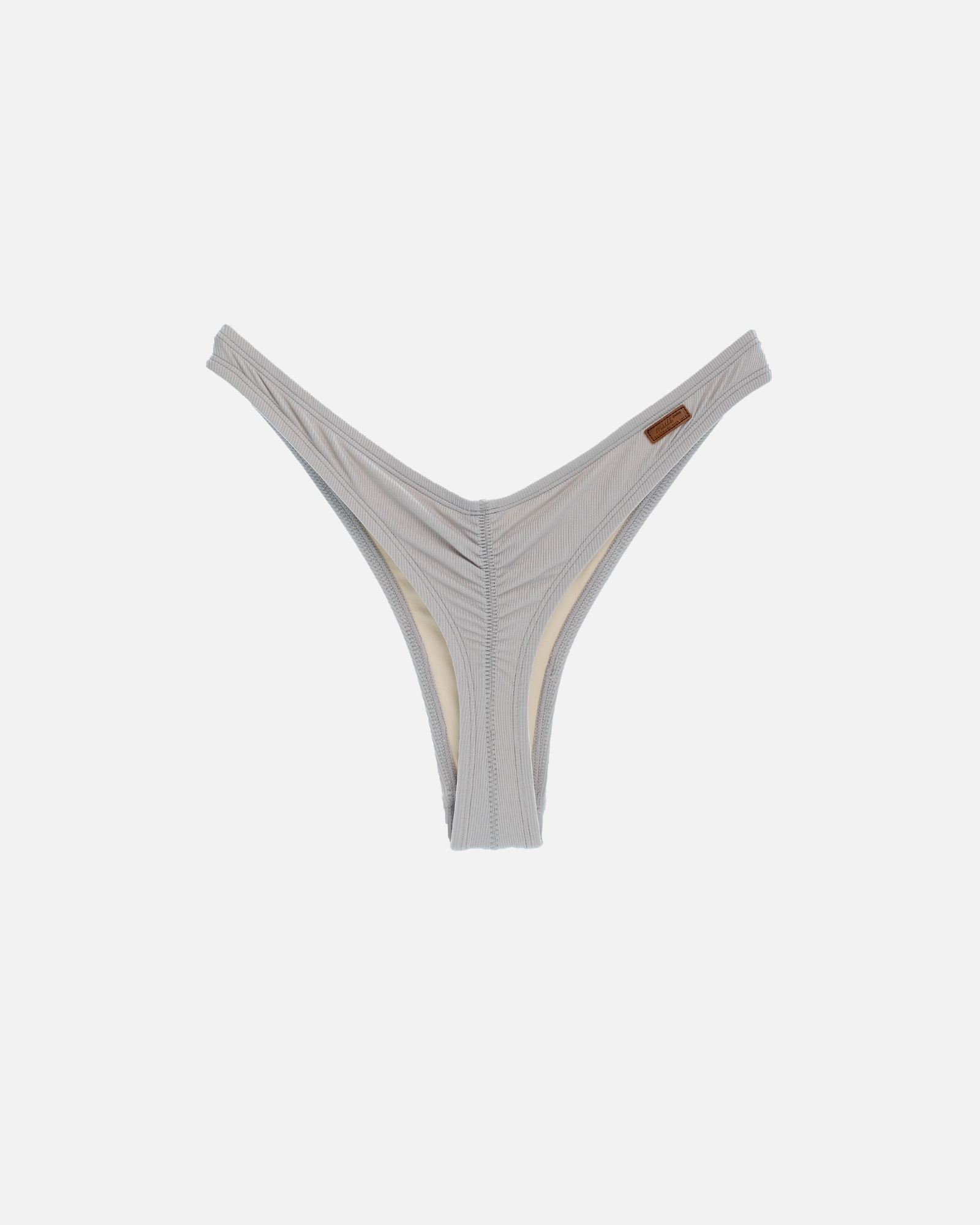 【羅紋淡雅灰】VEW 海鷗丁字泳褲