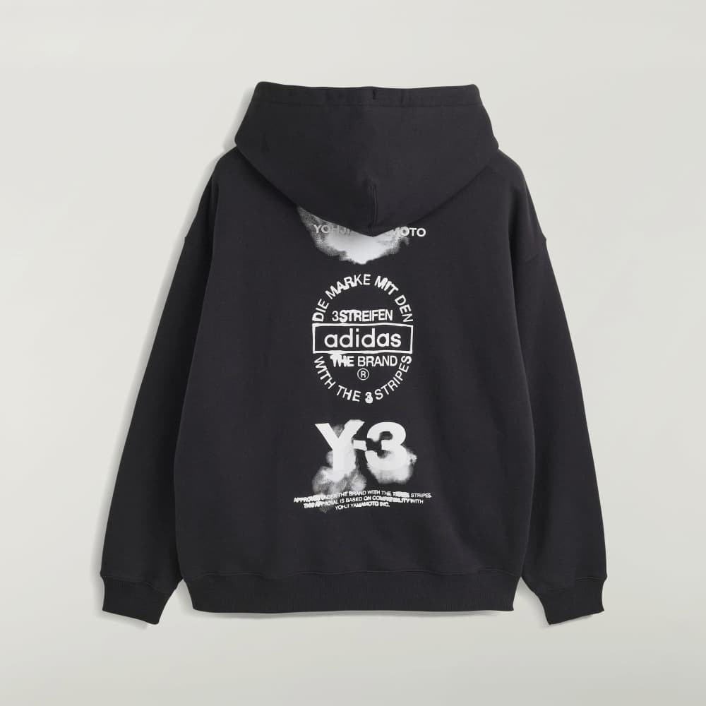 【 Y-3 GFX HOODIE 日式墨染連帽上衣 - 黑 】