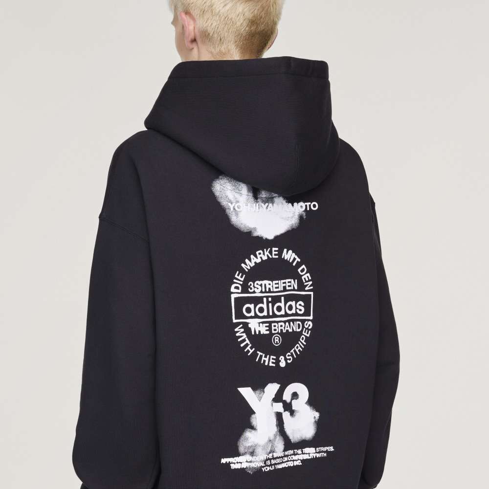 【 Y-3 GFX HOODIE 日式墨染連帽上衣 - 黑 】
