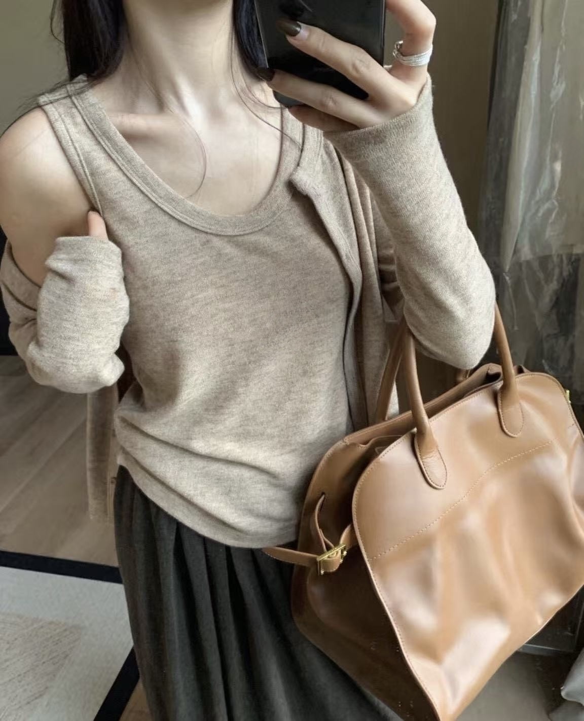 922 休閒針織開衫+圓領背心兩件組