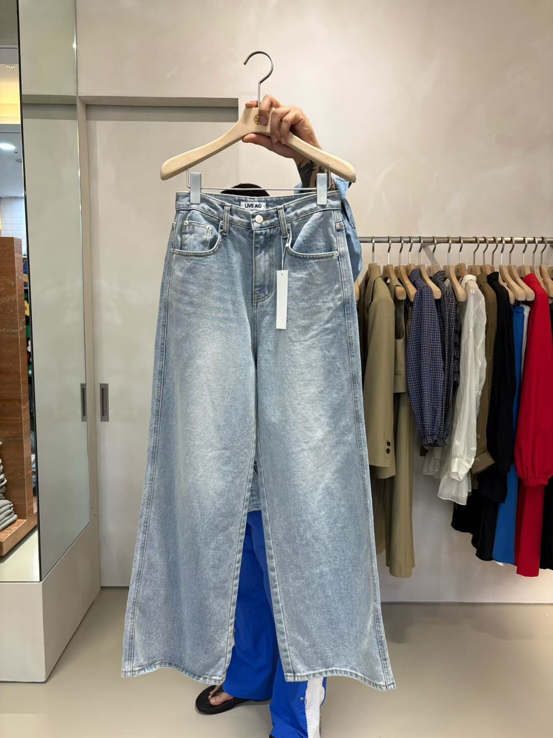 #AB66直筒牛仔寬褲