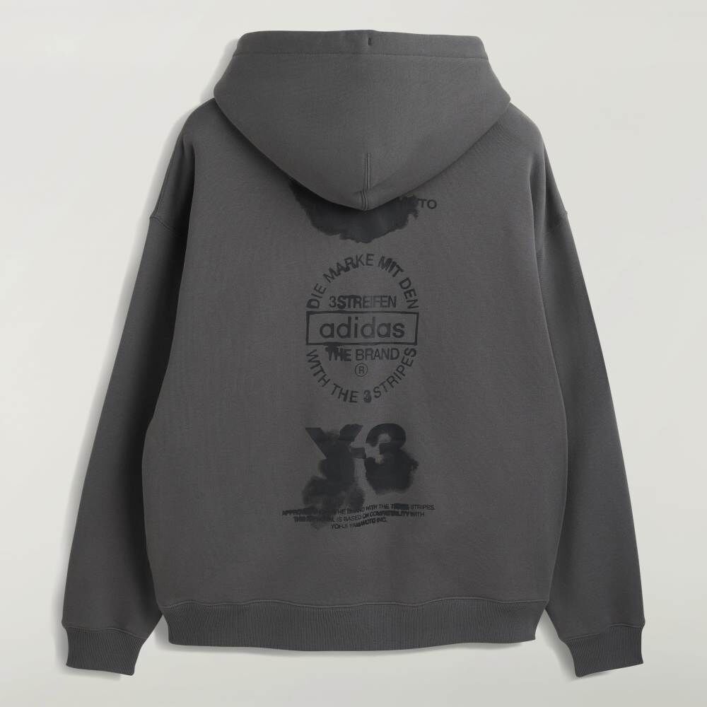 【 Y-3 GFX HOODIE 日式墨染連帽上衣 - 灰 】
