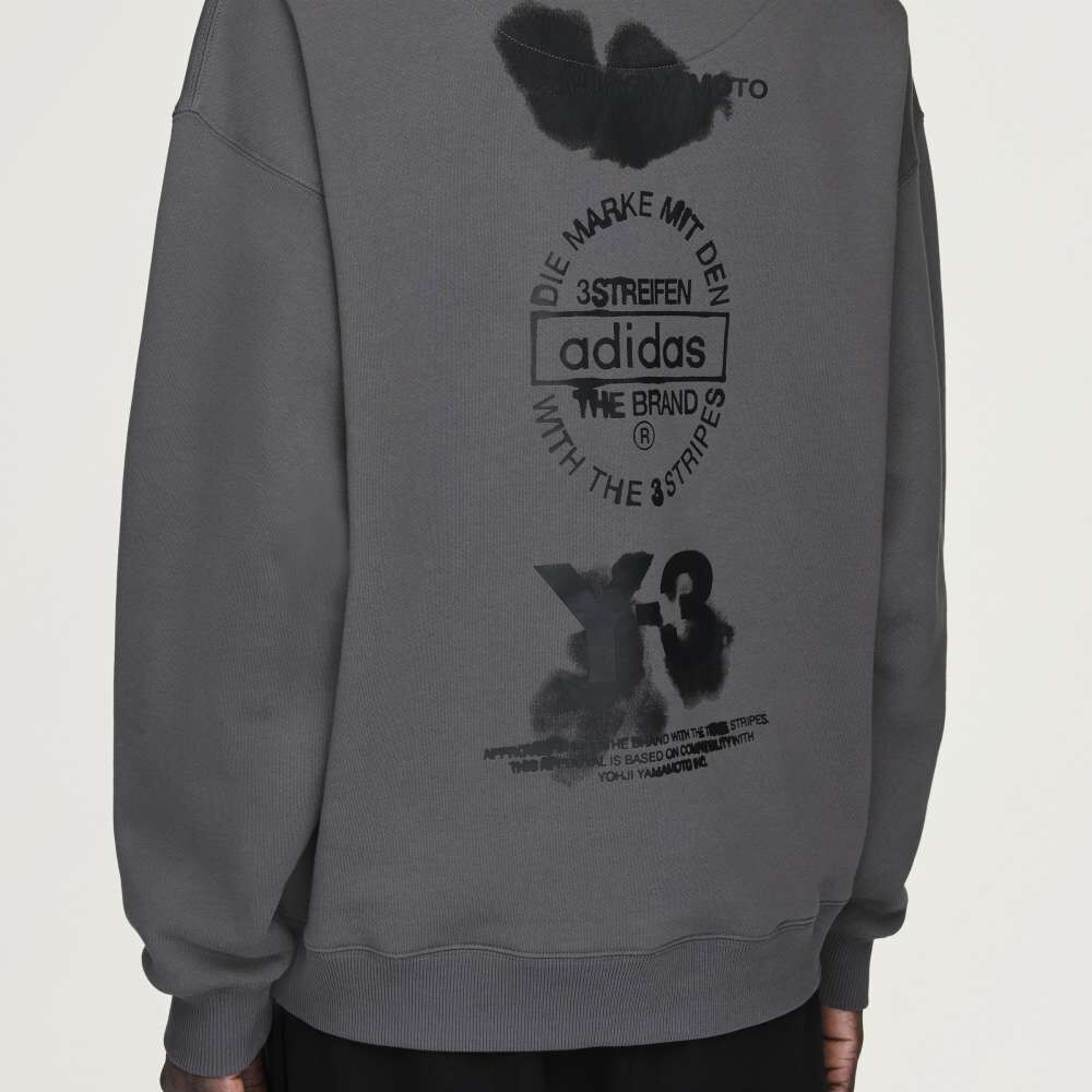 【 Y-3 GFX HOODIE 日式墨染連帽上衣 - 灰 】