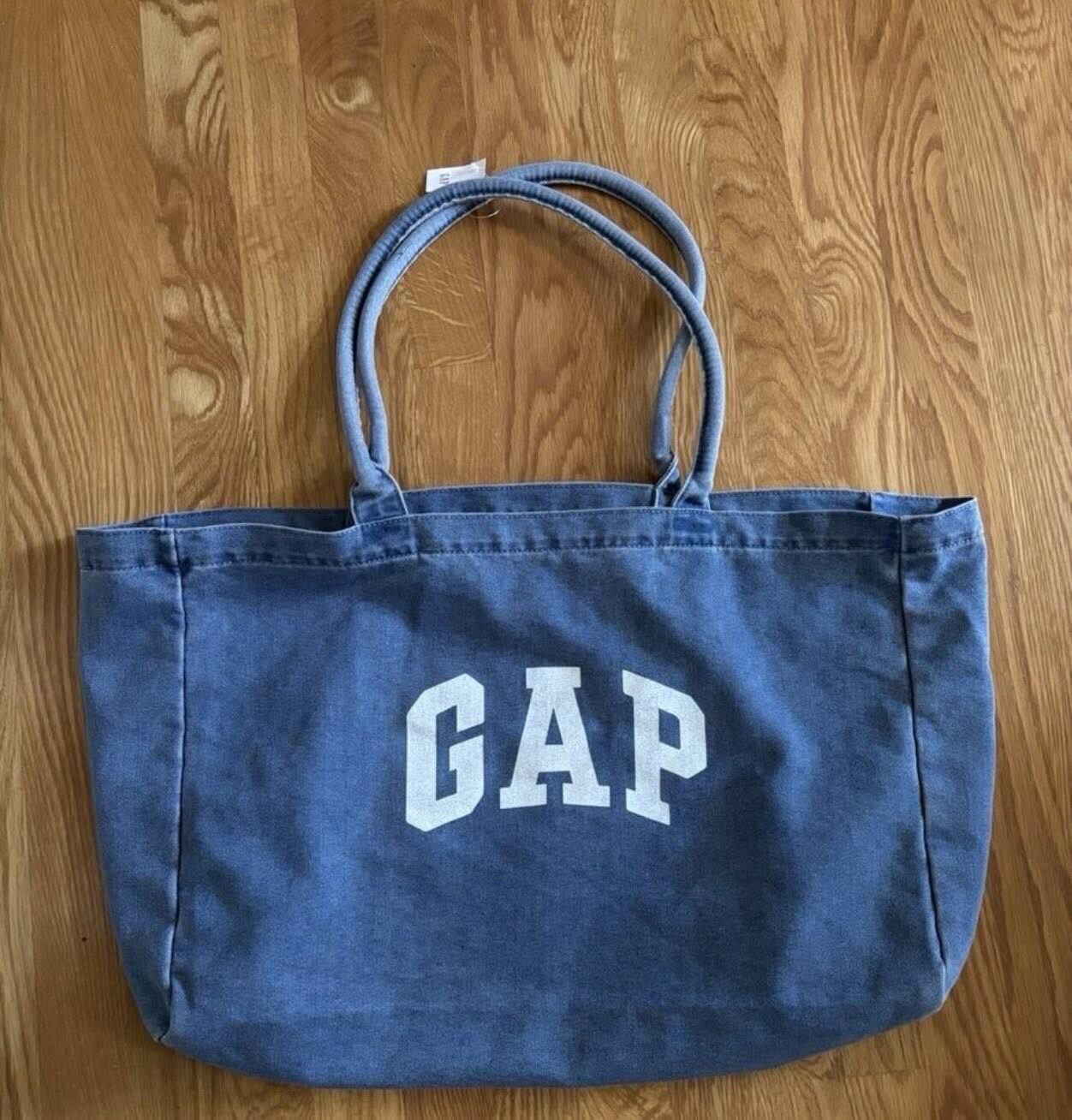 【GAP】LOGO 復古丹寧大托特包