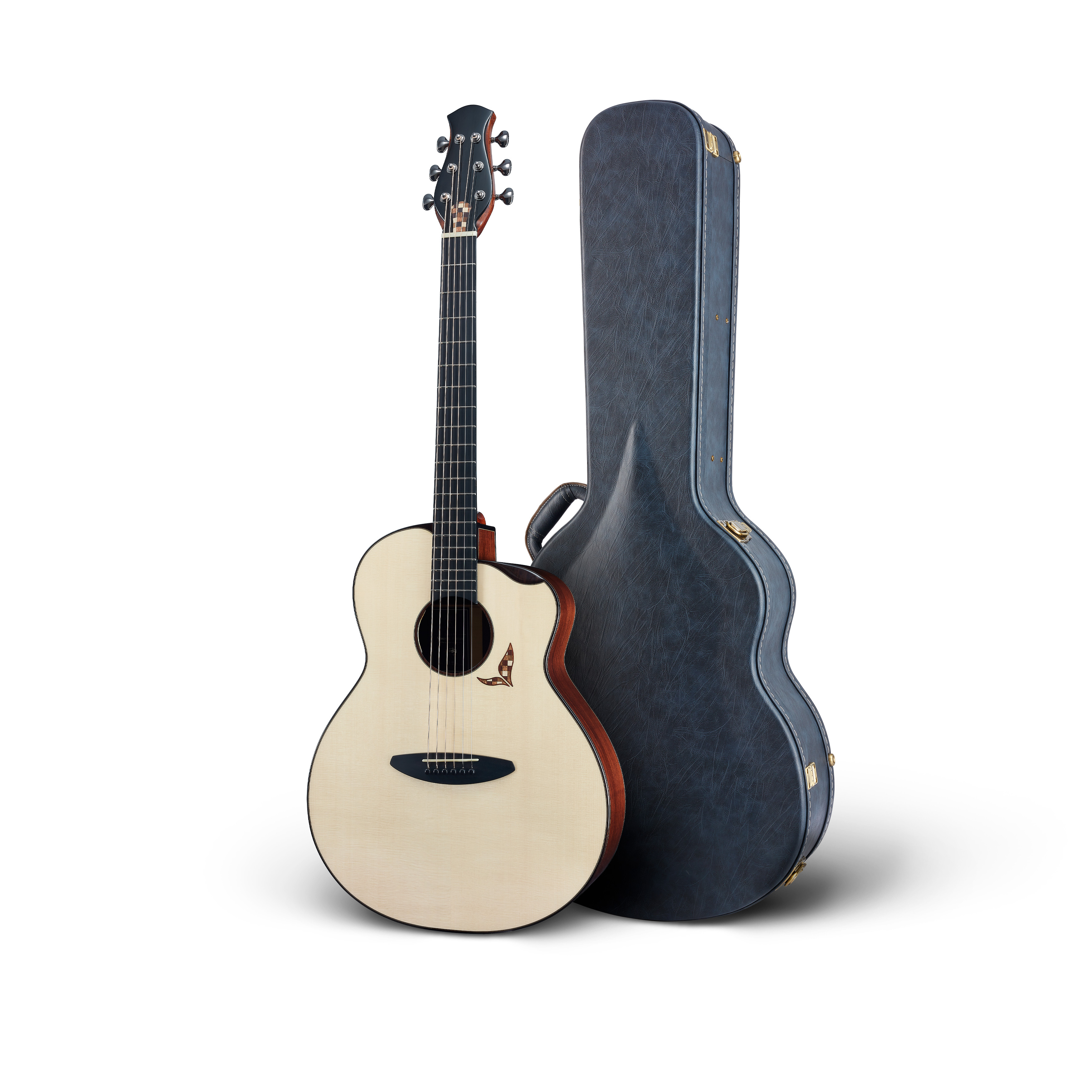 LS SEIJI IGUSA 琴款與藍色木製琴盒合照