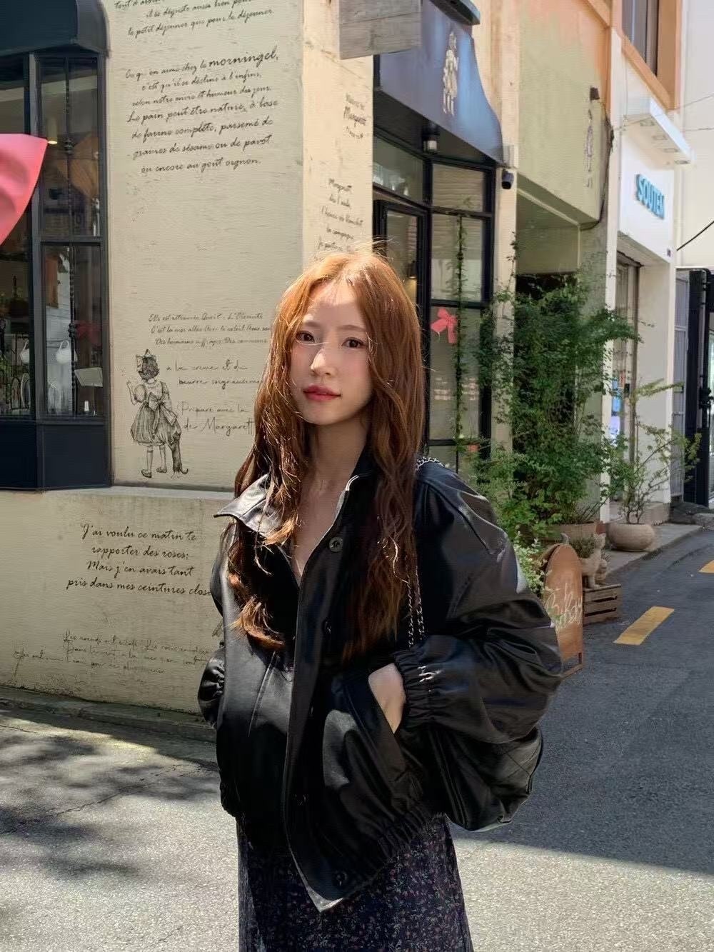 2286 巨美立領縮口軟Q皮外套