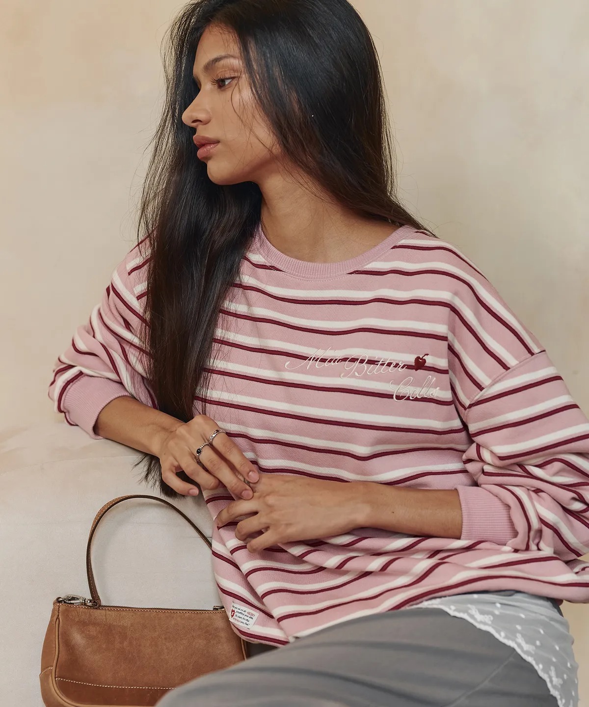 BITTER CELLS Mia Stripe Sweat Shirt