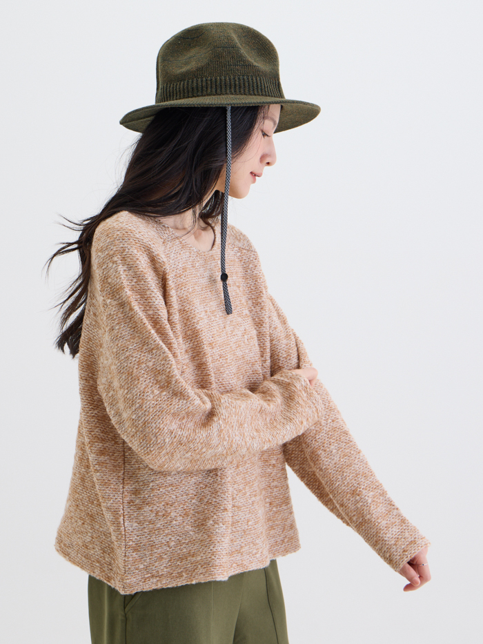 流浪詩人長袖罩衫上衣-薄茶