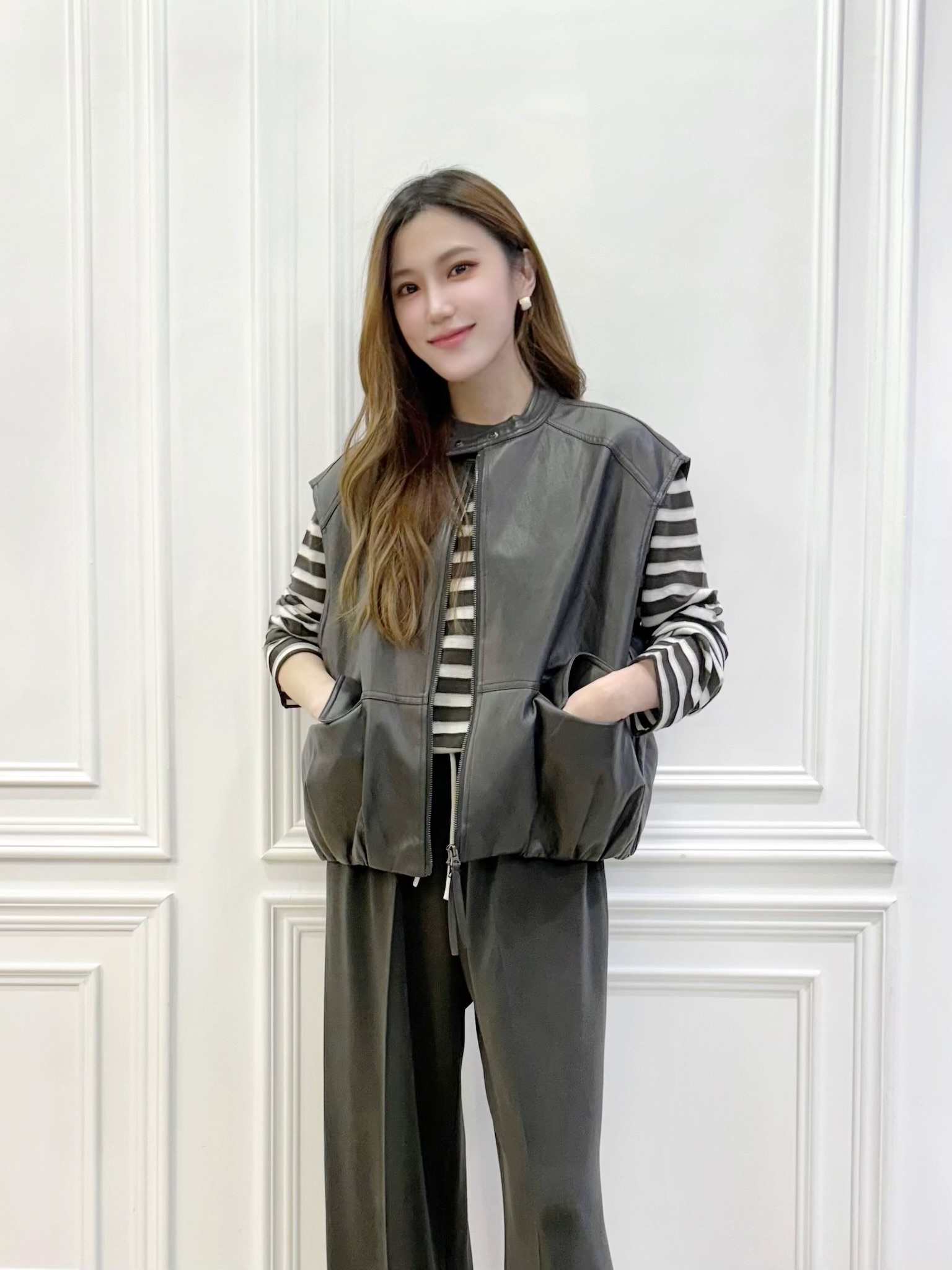 率性澎感皮背心