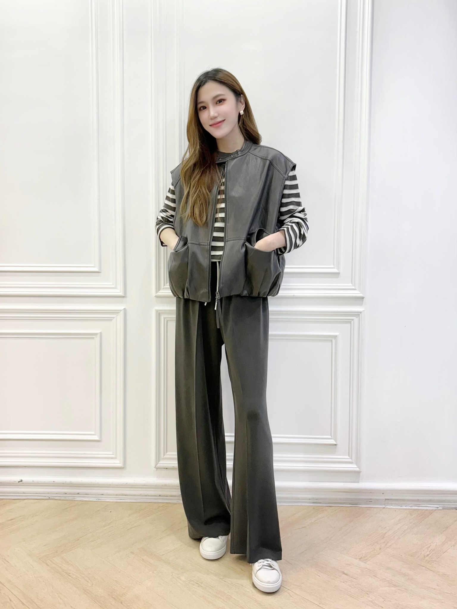 率性澎感皮背心