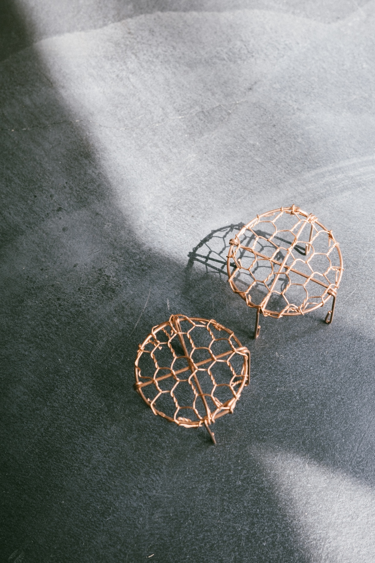 鳥井金網工芸銅編立花除箘網