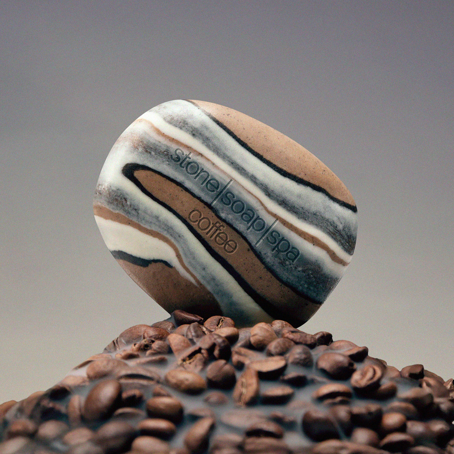 Stone soap spa 鵝卵石香氛輕柔磨砂皂＿豆香無言