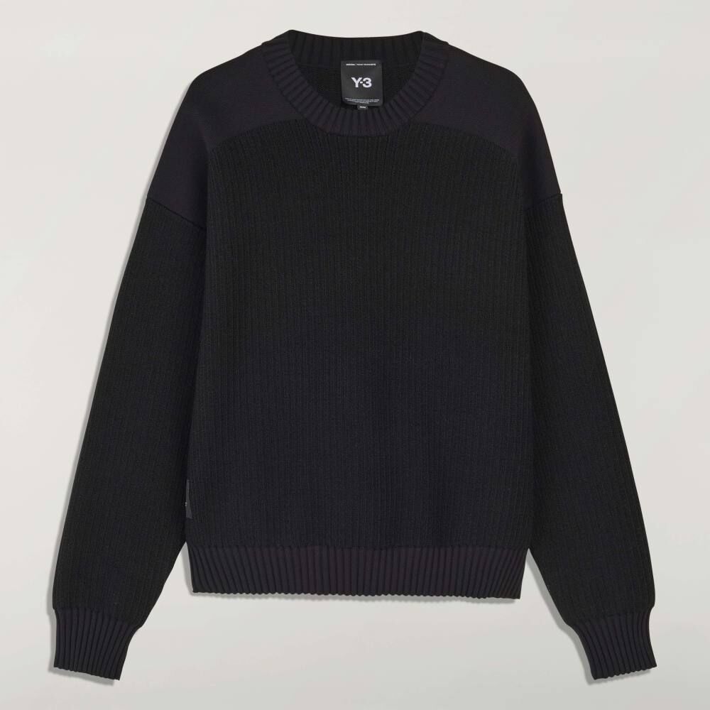 【 Y-3 UT KNIT CREW SWEATER 針織上衣 - 黑 】