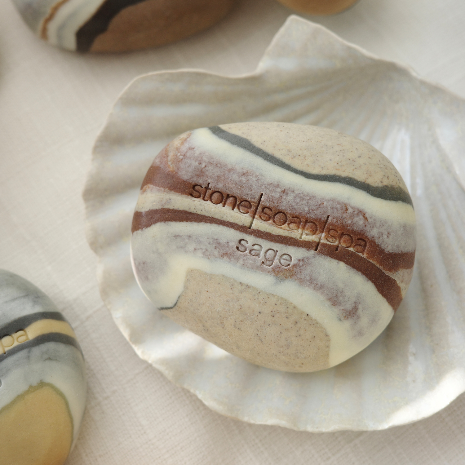 Stone soap spa 鵝卵石香氛輕柔磨砂皂＿草木初醒