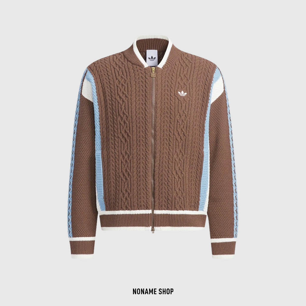 ADIDAS ORIGINALS CARDIGAN 麻花 針織 復古 撞色 毛衣 拉鍊 外套 (男款)