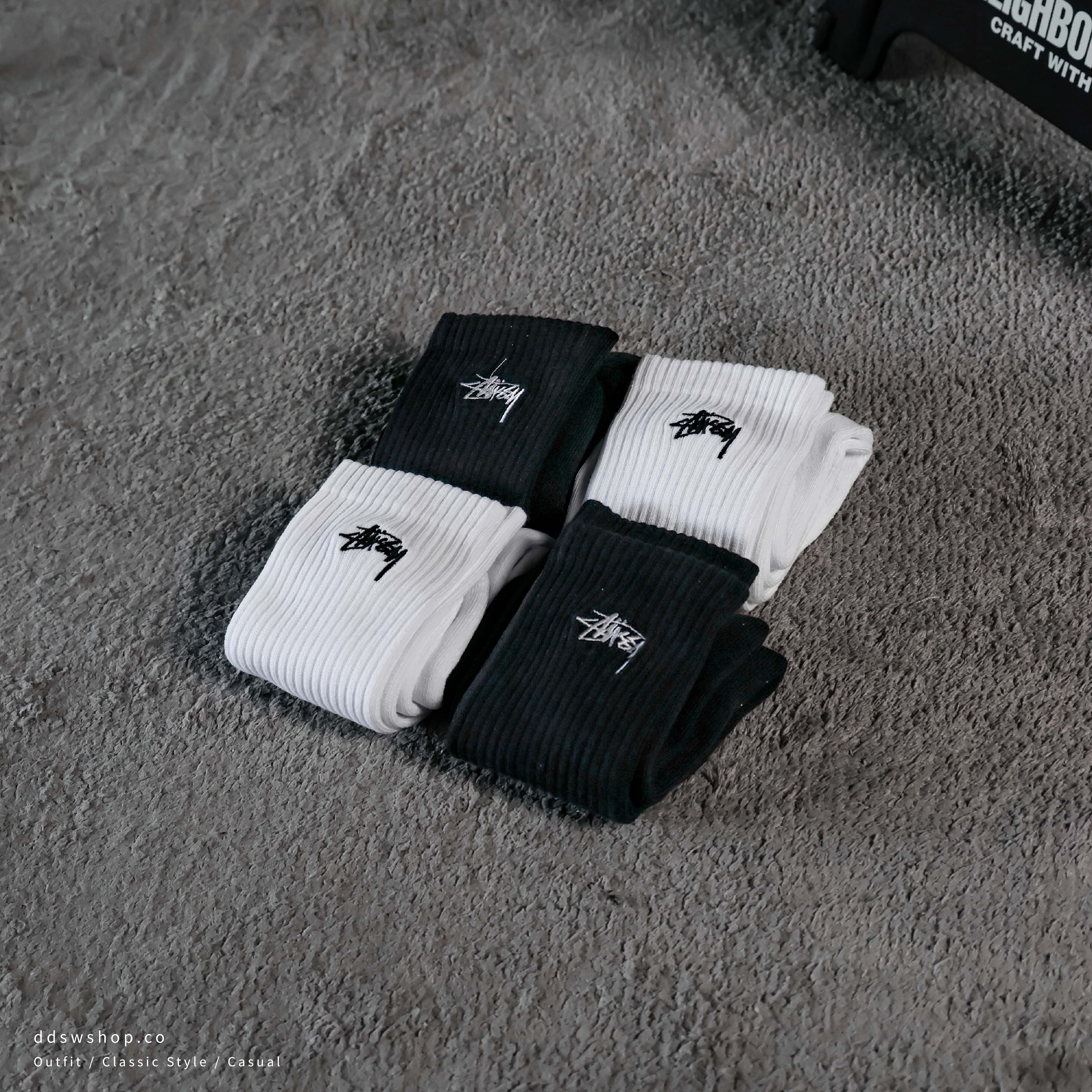 "現貨" STUSSY STOCK CREW SOCK PACK 長襪襪子三雙一組