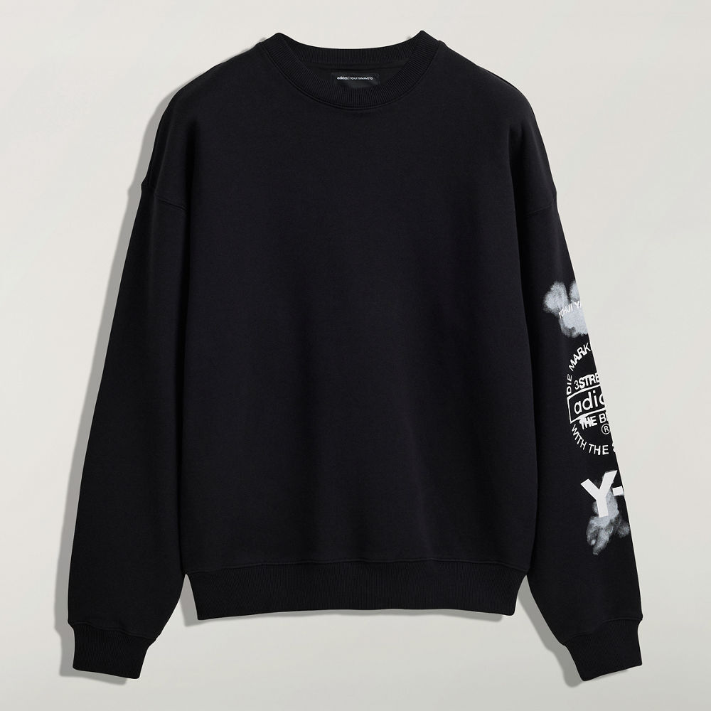 【 Y-3 GRAPHIC CREW SWEAT 日式墨染圓領衫 - 黑 】