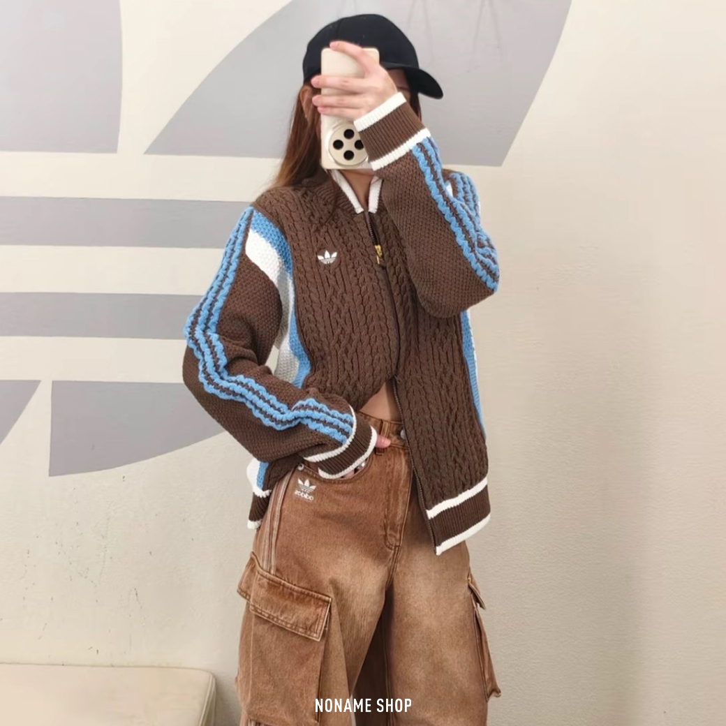 ADIDAS ORIGINALS CARDIGAN 麻花 針織 復古 撞色 毛衣 拉鍊 外套 (男款)