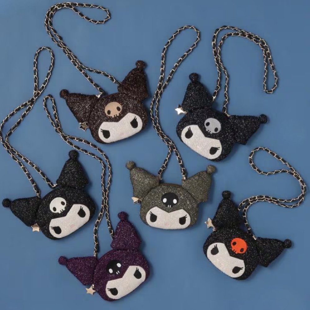 KUROMI X OPAQUE.CLIP 20週年 閃亮亮 酷洛米 大頭造型 迷你 肩背包/零錢包